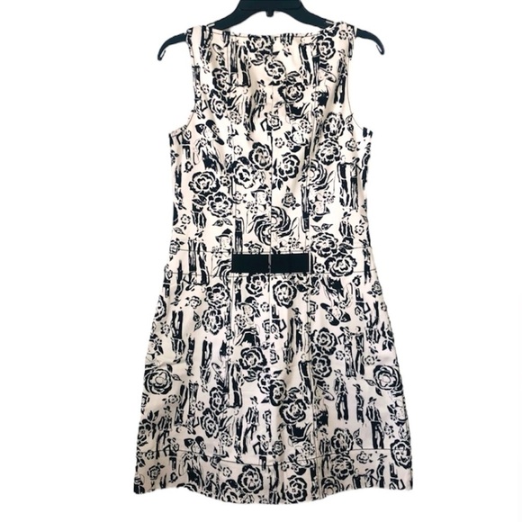 Vintage Rickie Freeman Teri Jon Parisian Woman in Paris Graphic Dress size 2 - Picture 6 of 12